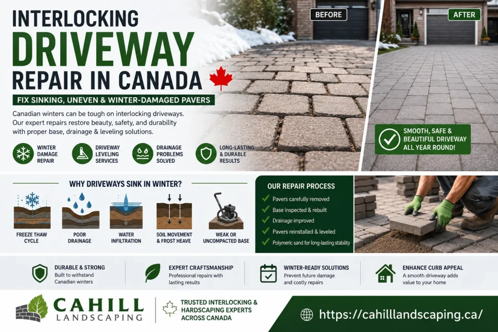 interlocking driveway repair from cahilllandscaping.ca